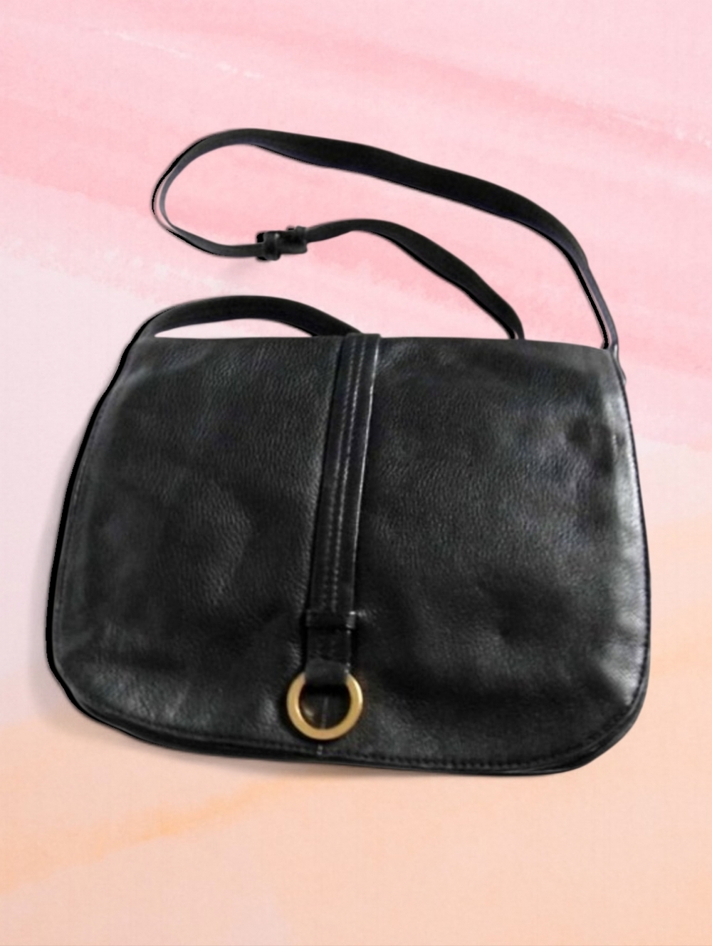 RELATIVITY Leather Purse Black Genuine Bag